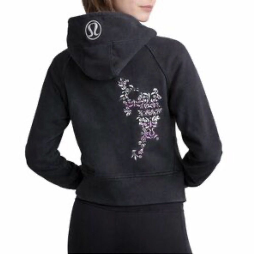 Vintage Lululemon Athletica Black Full Zip Scuba With Embroidered Owl